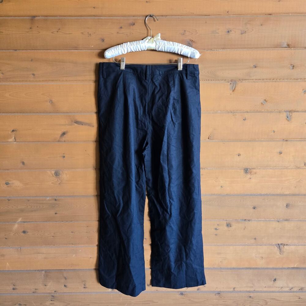 Cider Pant Linen Trouser Wide Leg Black NWT XL Pocket Bottom Boho Preppy Goth - Picture 4 of 6
